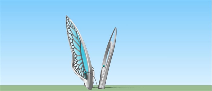 蝴蝶雕塑小品SU模型(2)
