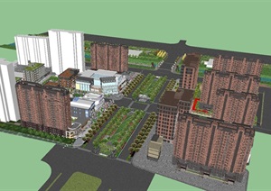 万科翡翠公园小区建筑设计方案SU(草图大师)模型