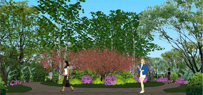 龙湖南别墅示范区景观设计方案SU模型(1)