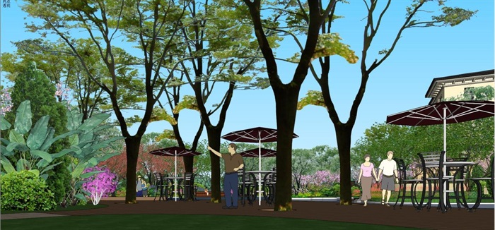 龙湖南别墅示范区景观设计方案SU模型(7)