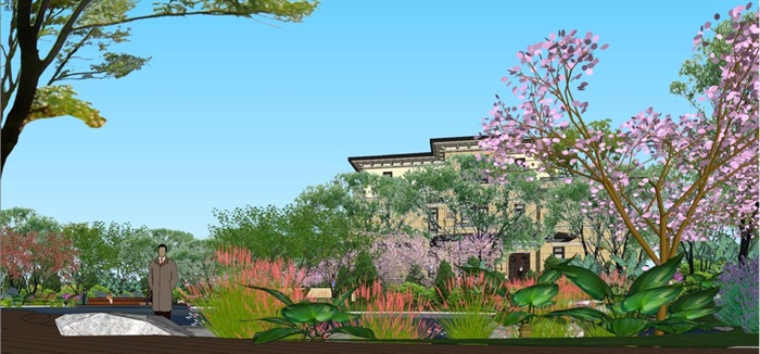 龙湖南别墅示范区景观设计方案SU模型(12)