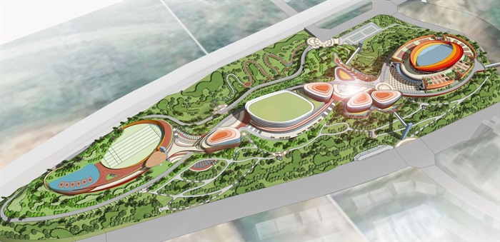 山体体育公园景观设计方案SU模型(5)
