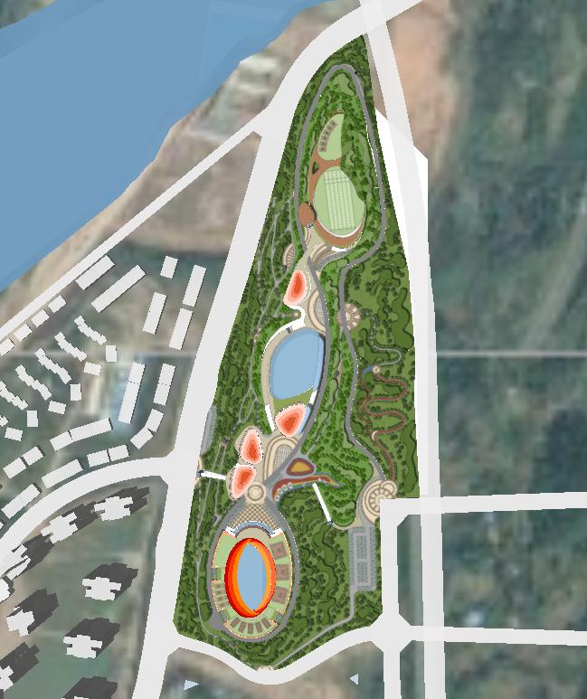 山体体育公园景观设计方案SU模型(11)
