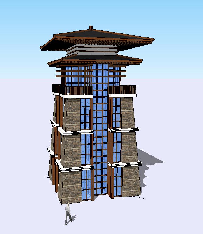 6个观景塔设计方案SU模型(10)
