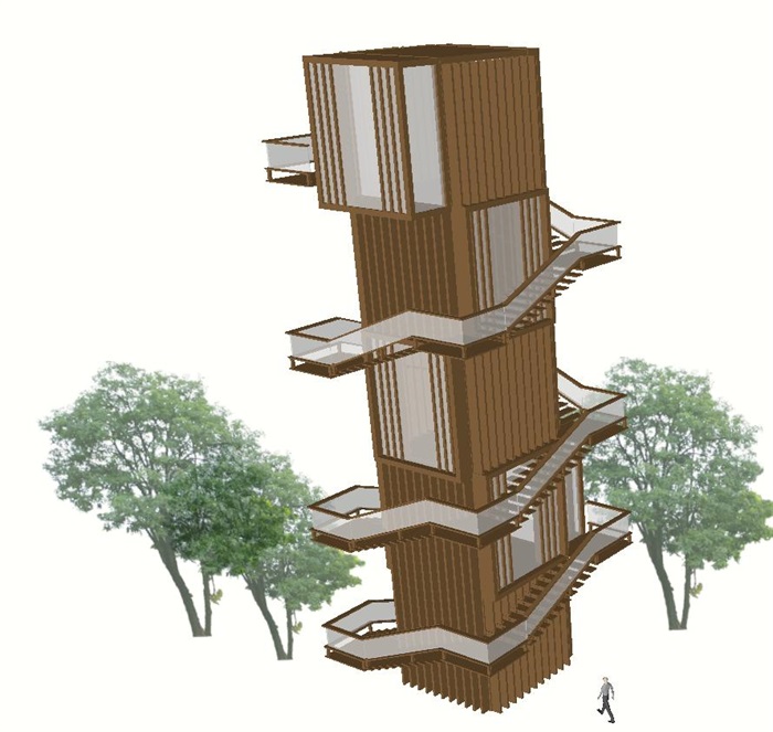 7个观景塔设计方案SU模型2(2)