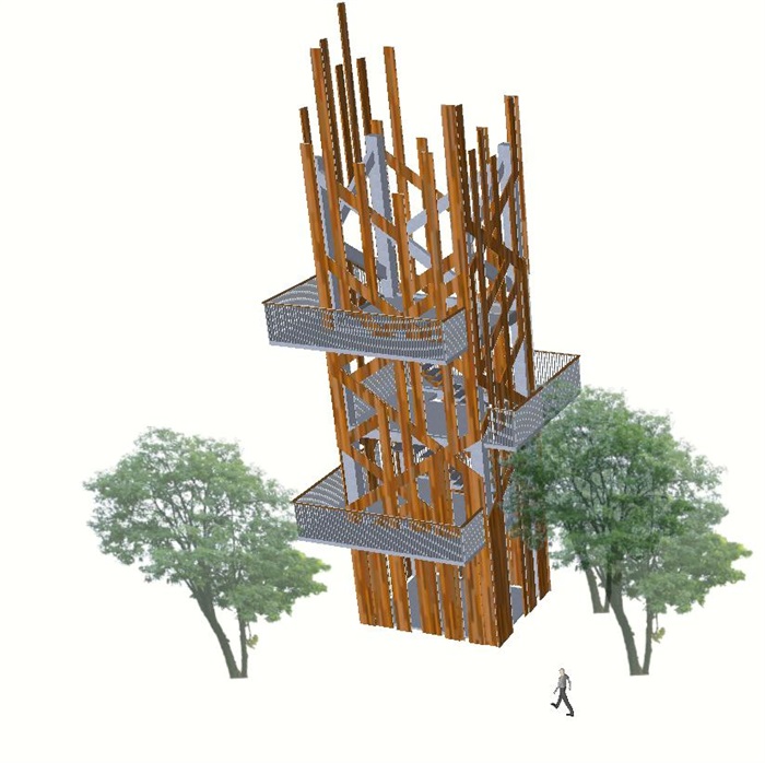 7个观景塔设计方案SU模型2(3)