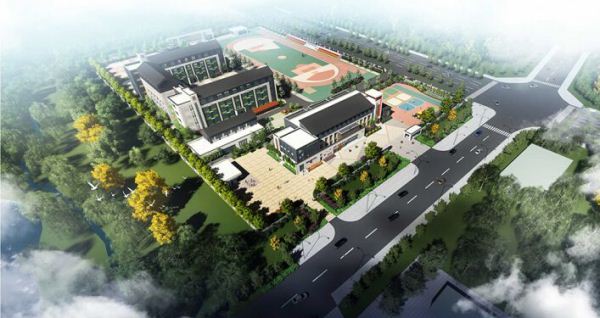 泗水县金莊镇新中式第一中学+幼儿园建筑方案SU模型(16)