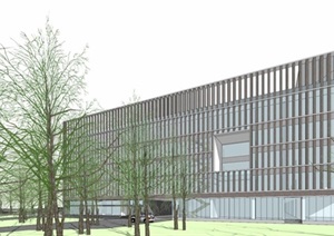 东北大学浑南校区法律学院建筑设计方案SU(草图大师)模型