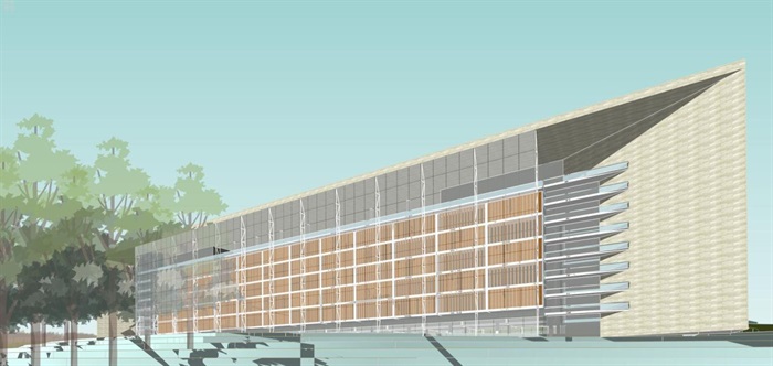 红河技师学院建筑规划设计方案SU模型(4)