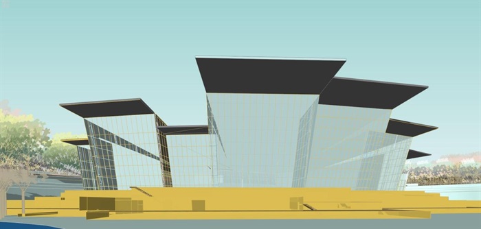 红河技师学院建筑规划设计方案SU模型(9)