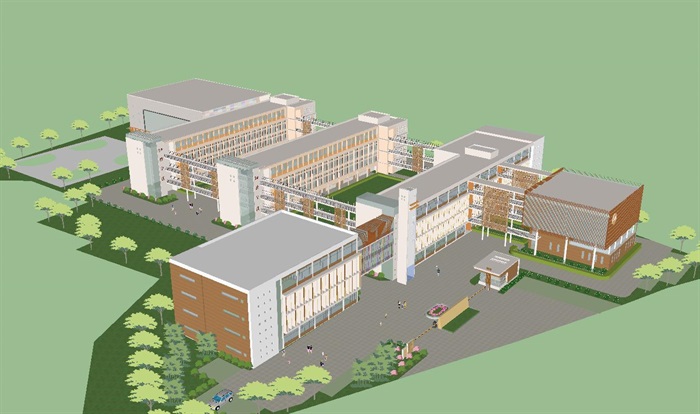 北港小学建筑规划方案SU模型(2)