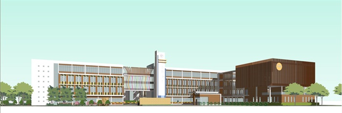 北港小学建筑规划方案SU模型(4)