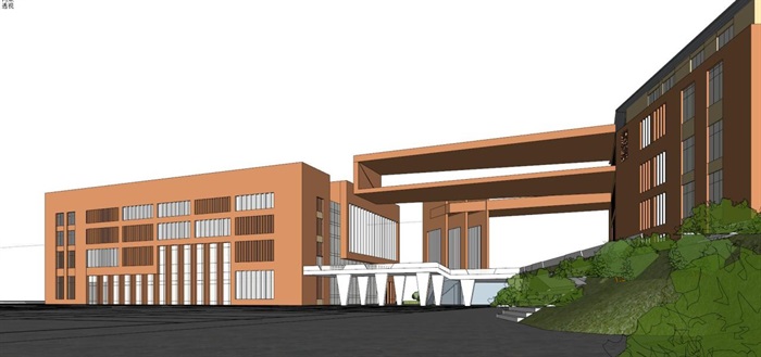 火炬路中学建筑规划设计方案SU模型(14)
