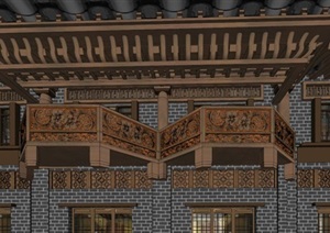 汉唐风古典中式林凯城步行商业街SU(草图大师)模型