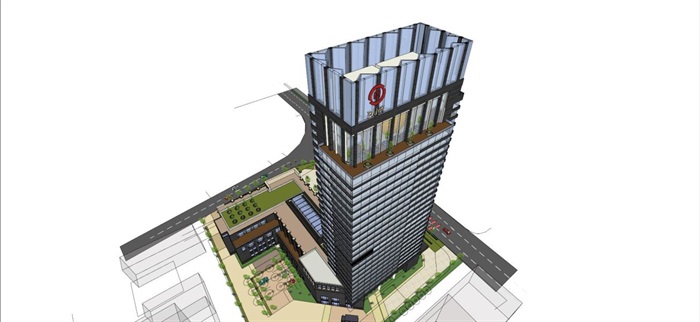 湖州市商业银行大厦建筑方案SU模型(7)
