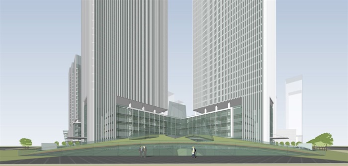 现代风格酒店+办公综合体SU模型(8)