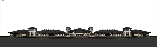 新古典风格酒店建筑方案SU模型1(10)