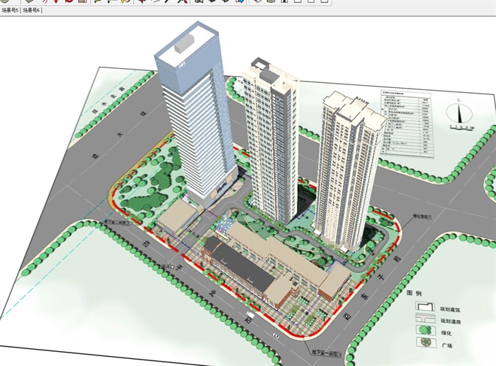 武汉超高层住宅+酒店+办公综合项目SU模型(3)