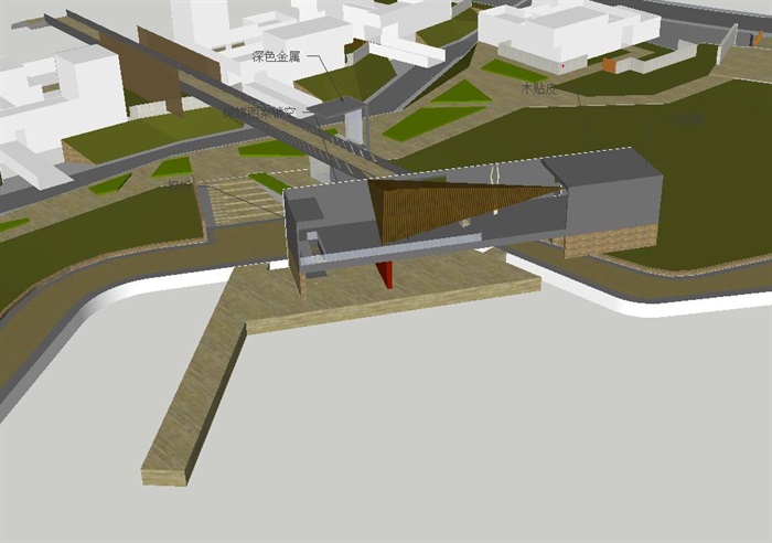 梁祝文化园企业会所+游艇码头SU模型（附CAD平面图）(6)