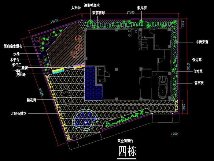 10套【cad】别墅庭院私家花园景观设计cad平（1）(8)