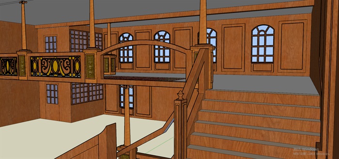 木质古典风格酒店设计su模型