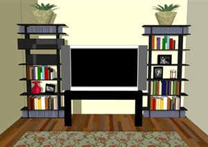 简约的书房和电视室内设计