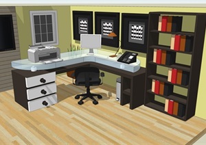 精美的书房单体组合室内设计