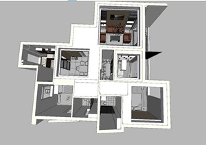 现代简约风格住宅室内设计模型