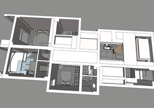 现代简约住宅室内设计模型