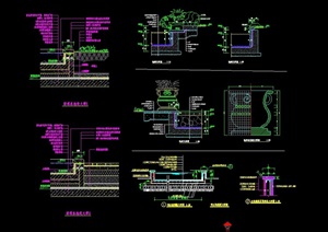 详细喷水池剖面cad大样图