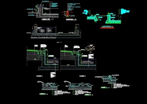 水池池边cad剖面图