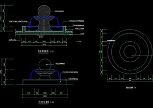 详细风水球水景设计cad施工图