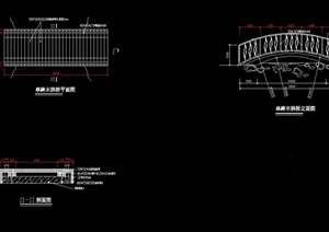 中式单跨木拱桥素材设计cad施工图