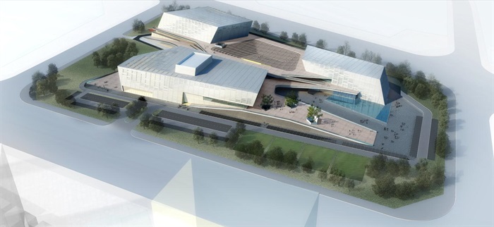 东莞市民中心工人文化宫建筑设计方案（附CAD建筑平面剖面图）(3)