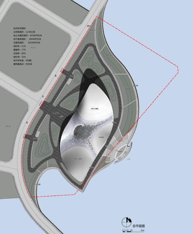 镇江文化艺术中心文体建筑设计方案SU模型（附CAD总平面图+方案JPG文本）(11)