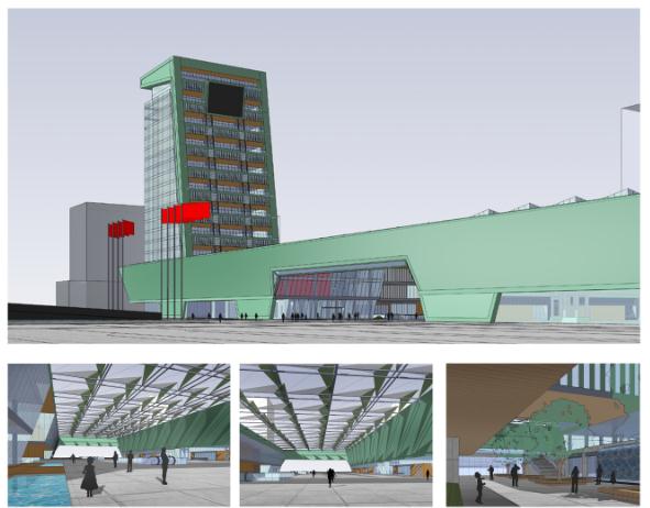 铜陵国际会展中心建筑设计方案SU模型（附CAD总平面图+方案JPG文本）(13)