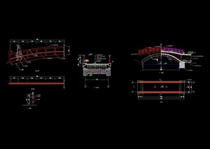 中式园桥拱桥详细设计cad施工图