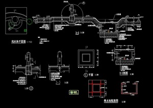 现代戏水池详细设计cad施工图