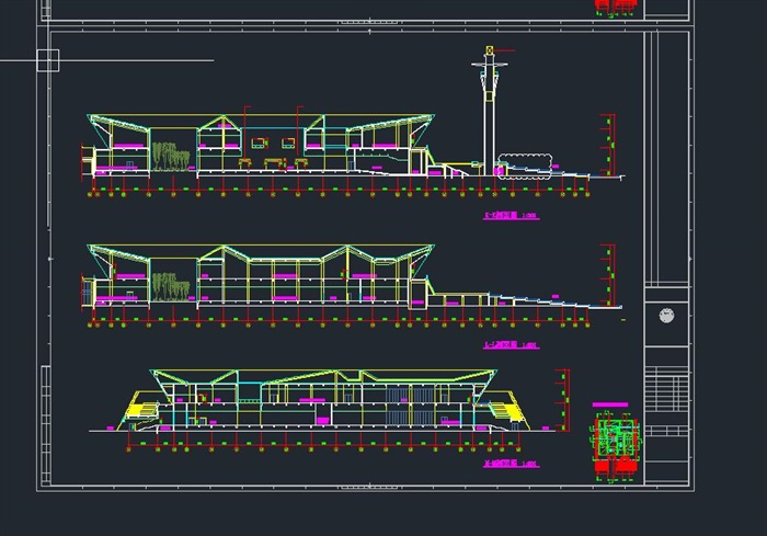 洛阳博物馆建筑设计方案（附CAD建筑平面、立面与剖面图）(8)