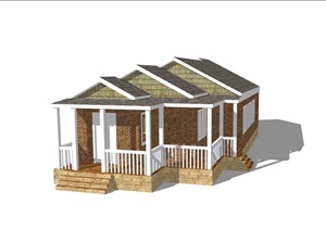 欧式风格单层详细的多层别墅住宅SU(草图大师)模型