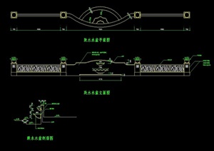 详细的跌水水盆设计cad施工图