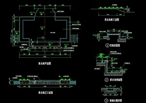 详细的整体跌水池设计cad施工图