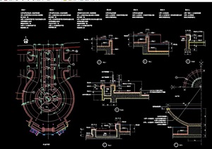 园林景观中庭跌水池详细设计cad施工图