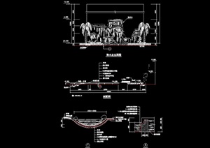 独特详细的完整跌水节点cad施工图