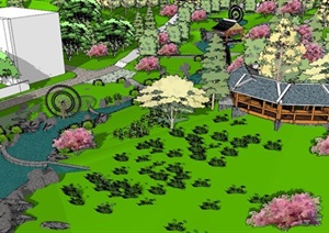 精品乡村建设田园景观度假村SU(草图大师)模型