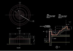 详细的整体跌水池素材设计cad施工图