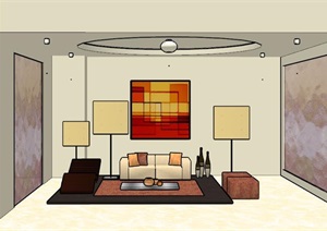 现代小清新客厅室内设计