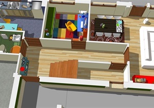 公寓住宅室内设计SU(草图大师)模型