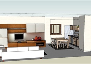 日式风格公寓住宅SU(草图大师)模型