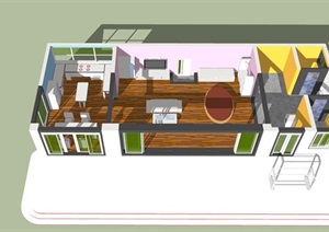 小清新风格公寓模型设计
